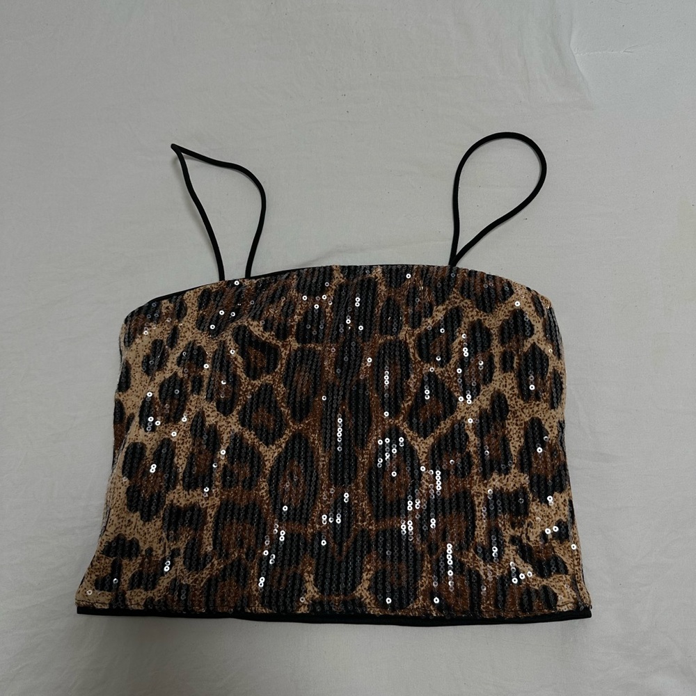 SHEIN Leopard Sequin Camisole